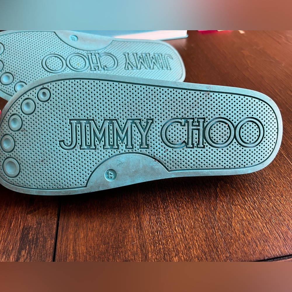 Jimmy Choo Malibu Fitz Monogram Sandals, Size 7 - Picture 8 of 8